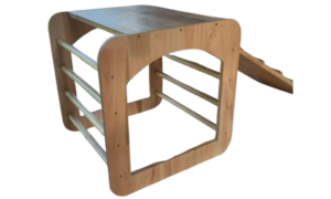 Combo Cubo y Rampa Pikler | Plaza de Movimiento Libre de Madera