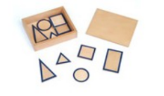 Bases para sólidos geométricos Montessori con caja (PREVENTA)
