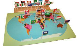 Banderas Montessori de Geografía con Base (PREVENTA)