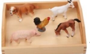 Lenguaje – Animales de granja con bandeja de madera (PREVENTA)