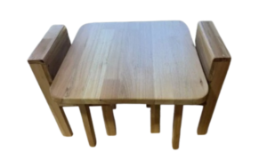 Combo: Mesita y Dos Sillitas Infantiles de Madera (0 a 3 años) | Mobiliario Montessori de Autonomía
